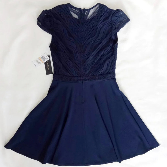 City studio skater dress fit and flare navy lace top NWT - Picture 2 of 5